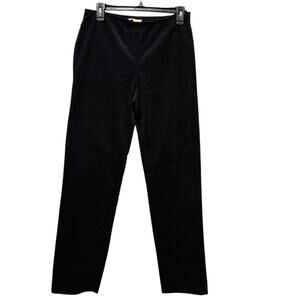 Eileen Fisher Black Velour Stretch Pull on Pants Small Straight Leg Gothic